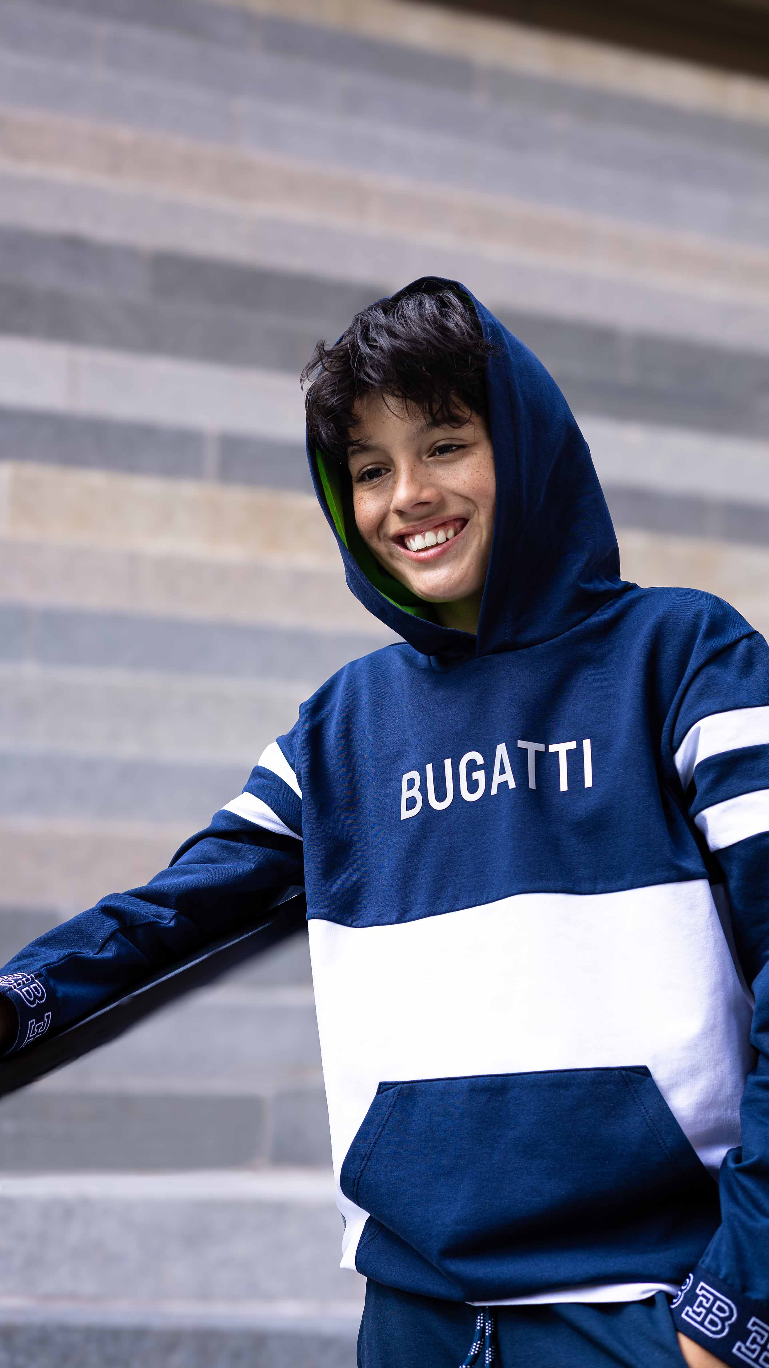 BUGATTI KIDS WORDMARK HOODIE NAVY