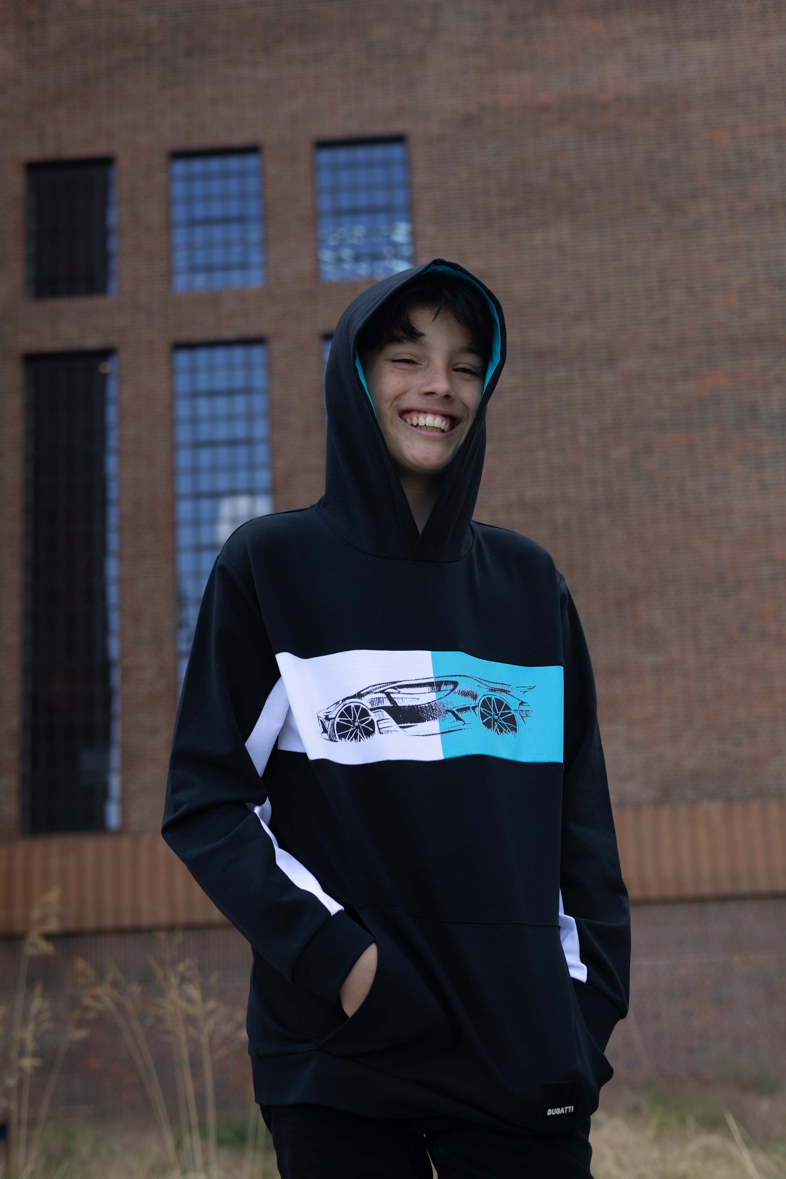 BUGATTI KIDS GT VISION SKETCH BLACK HOODIE