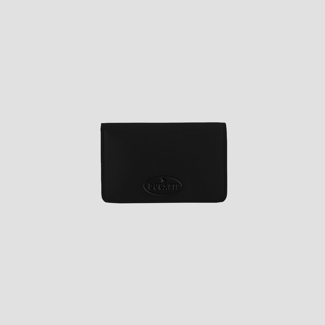 BUGATTI BLACK LEATHER CREDIT CARD HOLDER