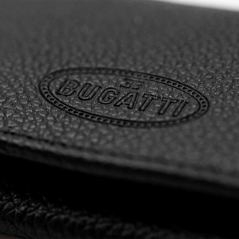 BUGATTI BLACK LEATHER CREDIT CARD HOLDER