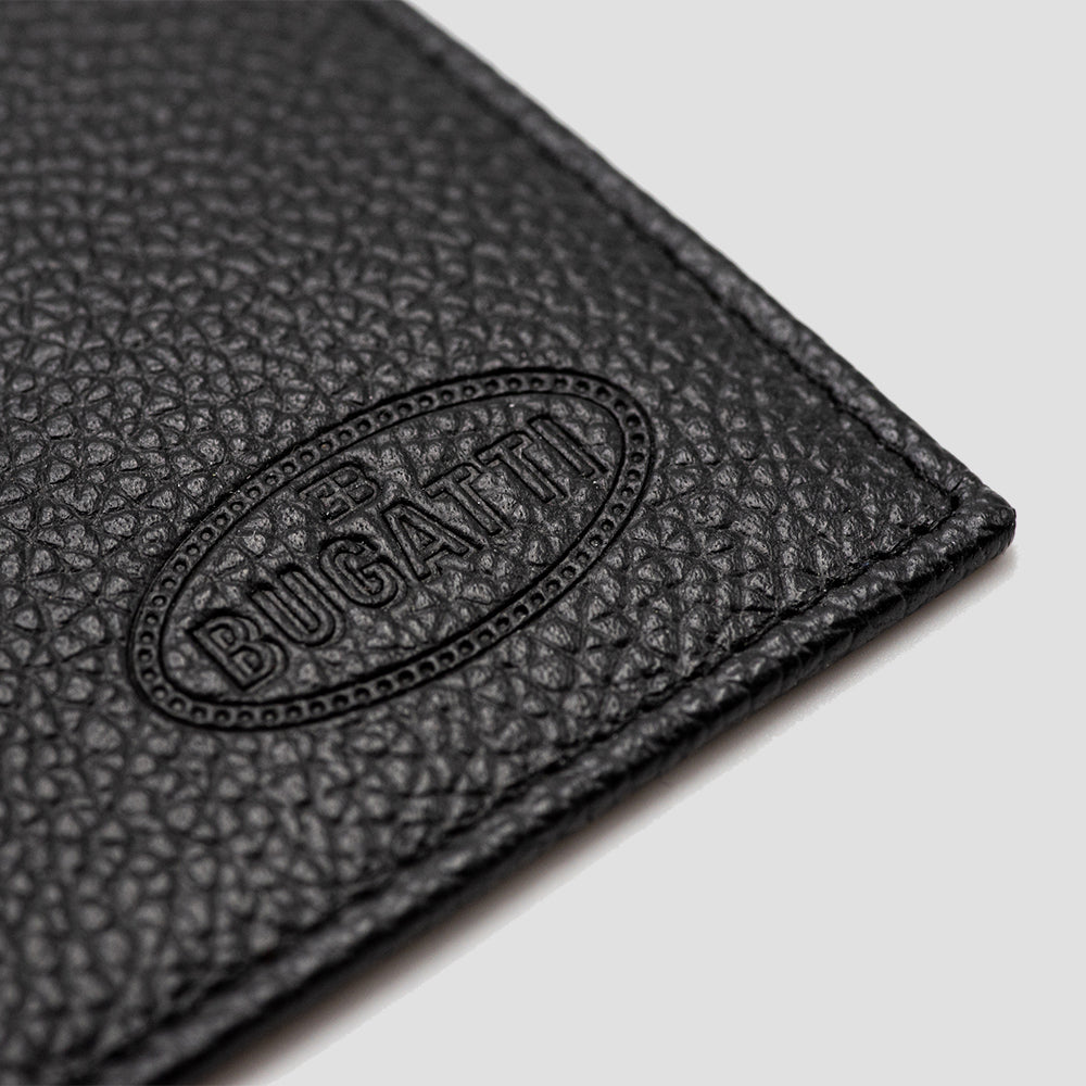 BUGATTI BLACK LEATHER MACARON WALLET