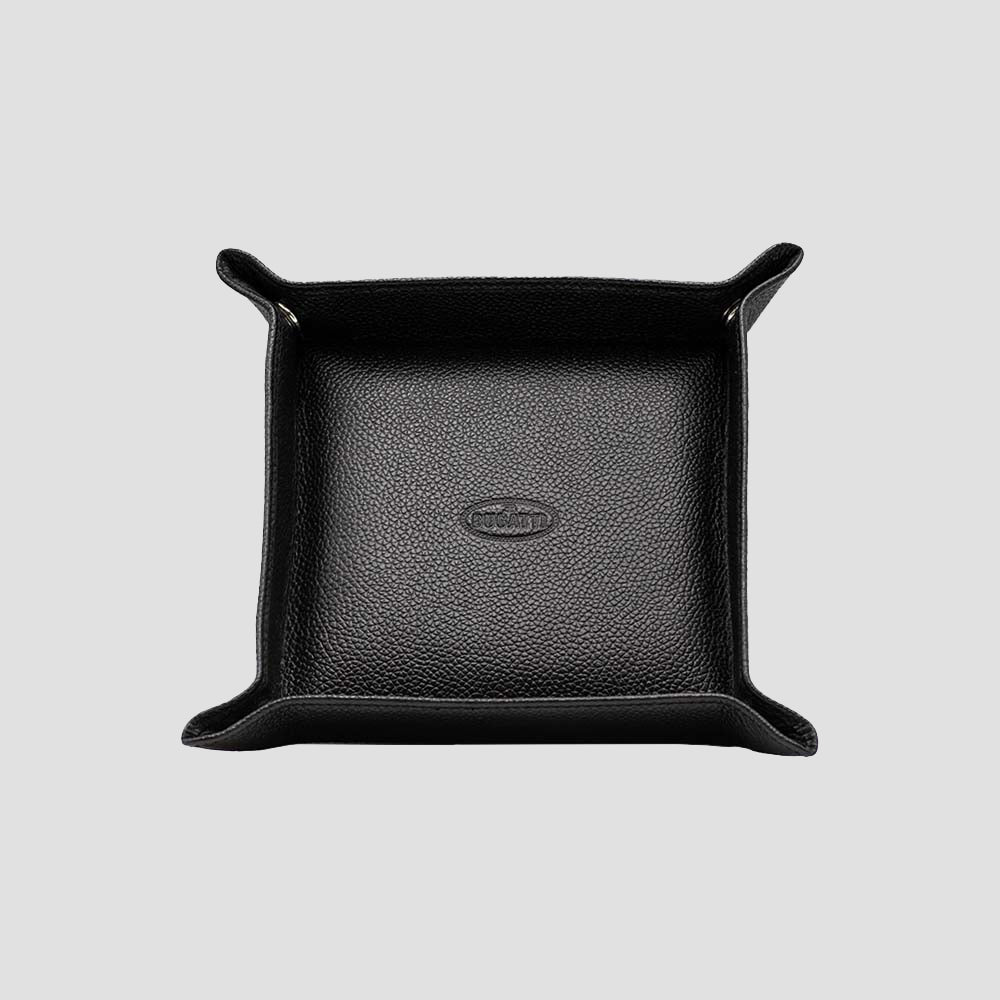 BUGATTI BLACK LEATHER POCKET TRAY