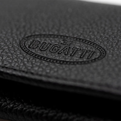 BUGATTI BLACK LEATHER CREDIT CARD HOLDER