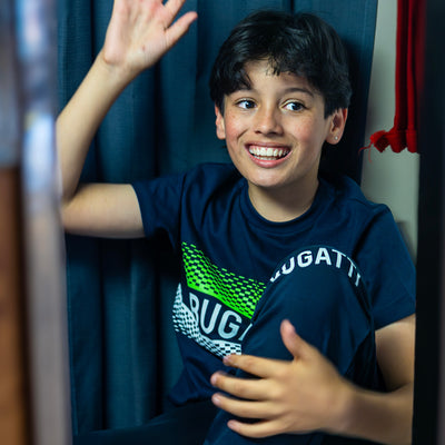 BUGATTI KIDS LARGE LOGO T-SHIRT NAVY