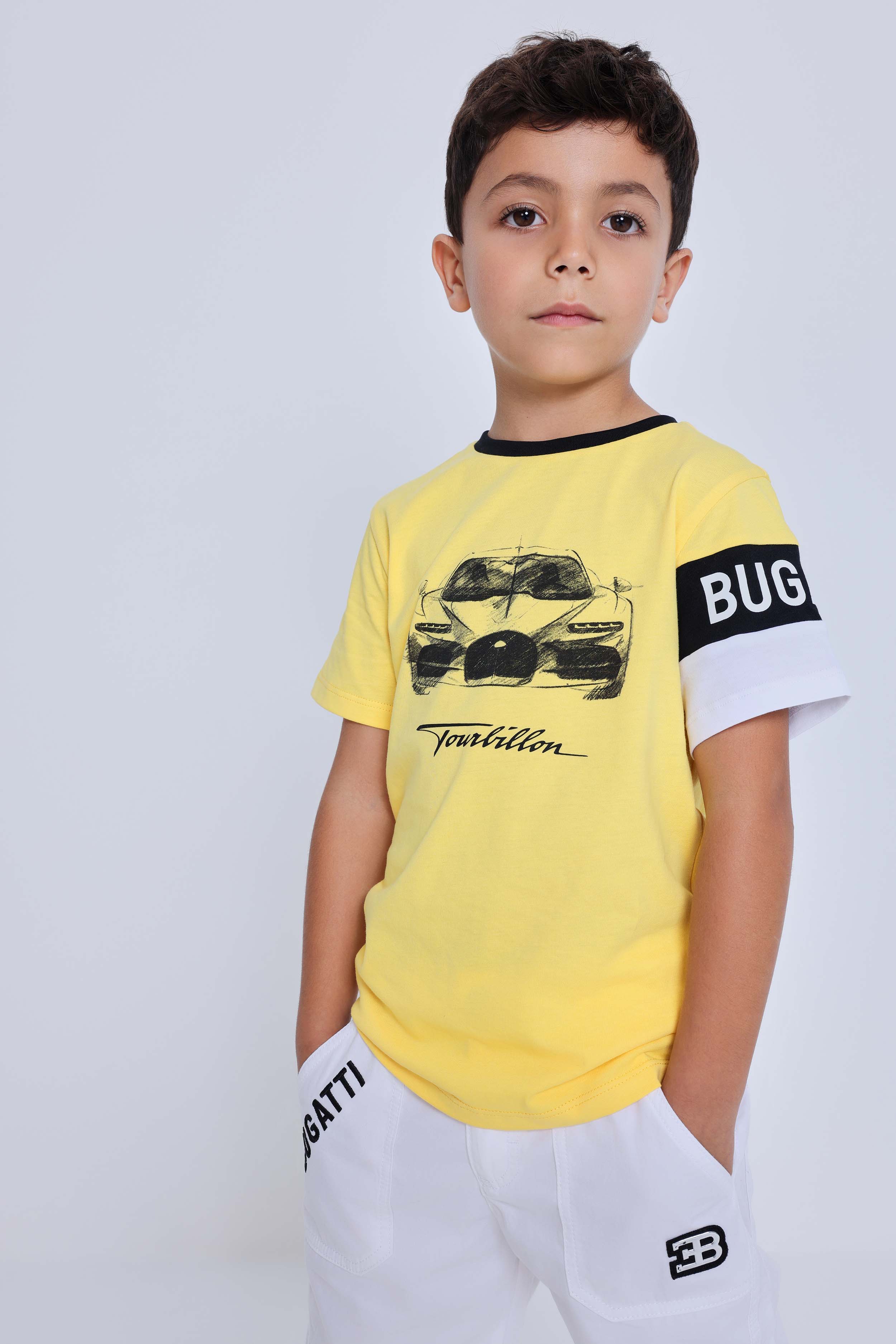 BUGATTI KIDS TOURBILLON SKETCH T-SHIRT YELLOW