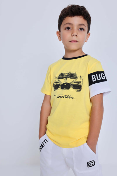 BUGATTI KIDS TOURBILLON SKETCH T-SHIRT YELLOW