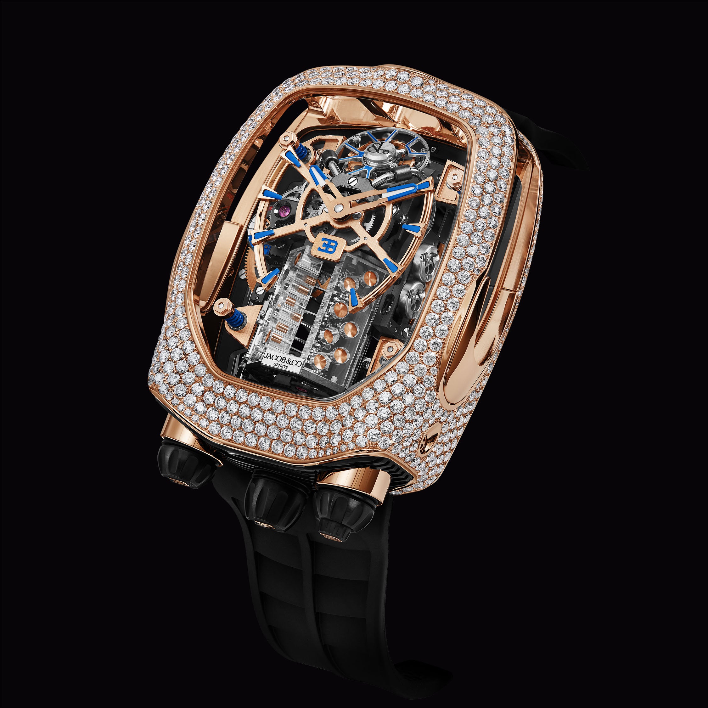 JACOB & CO X BUGATTI CHIRON TOURBILLON LUXURY WATCH - DIAMOND