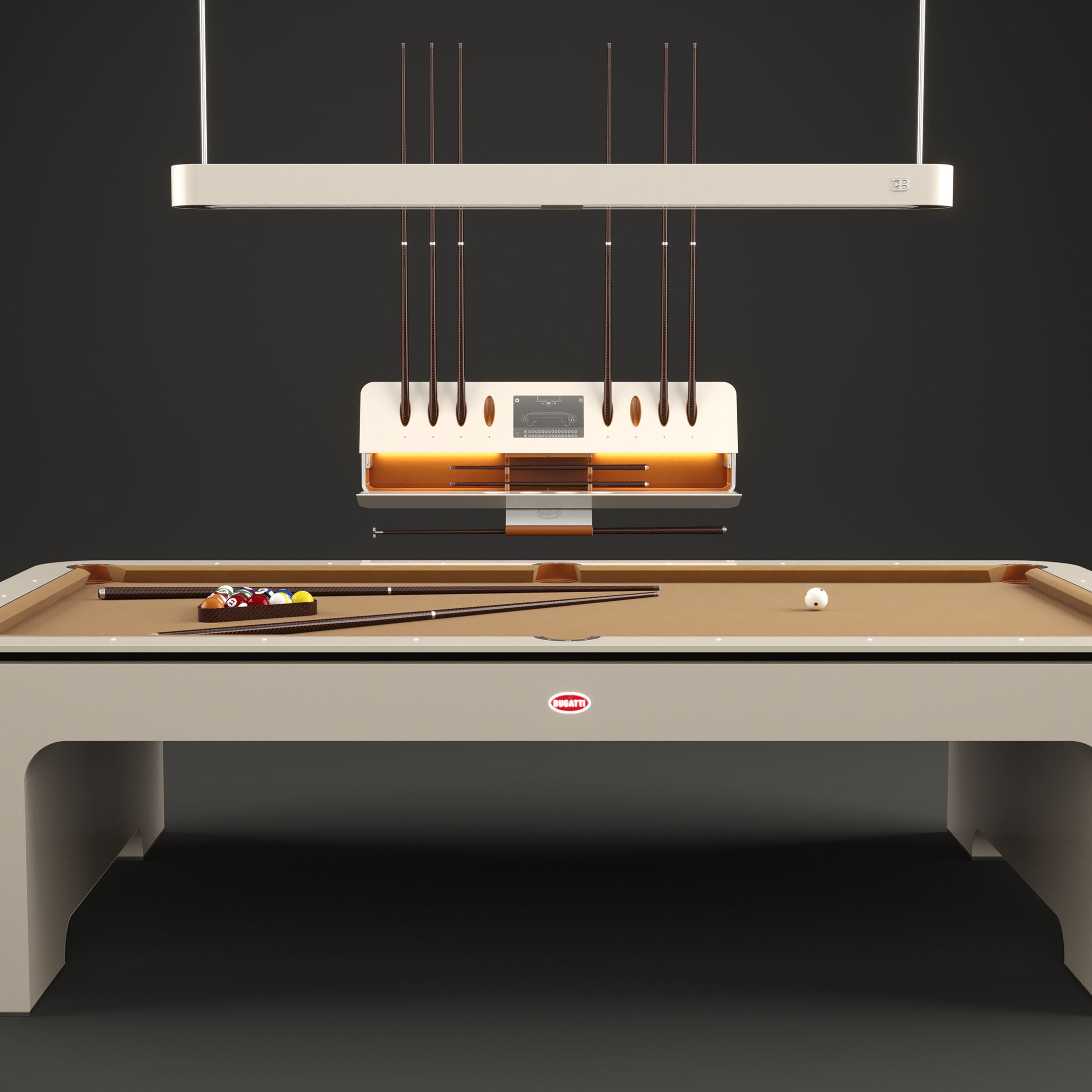 BUGATTI CARBON FIBRE LUXURY POOL TABLE CREAM & TAN