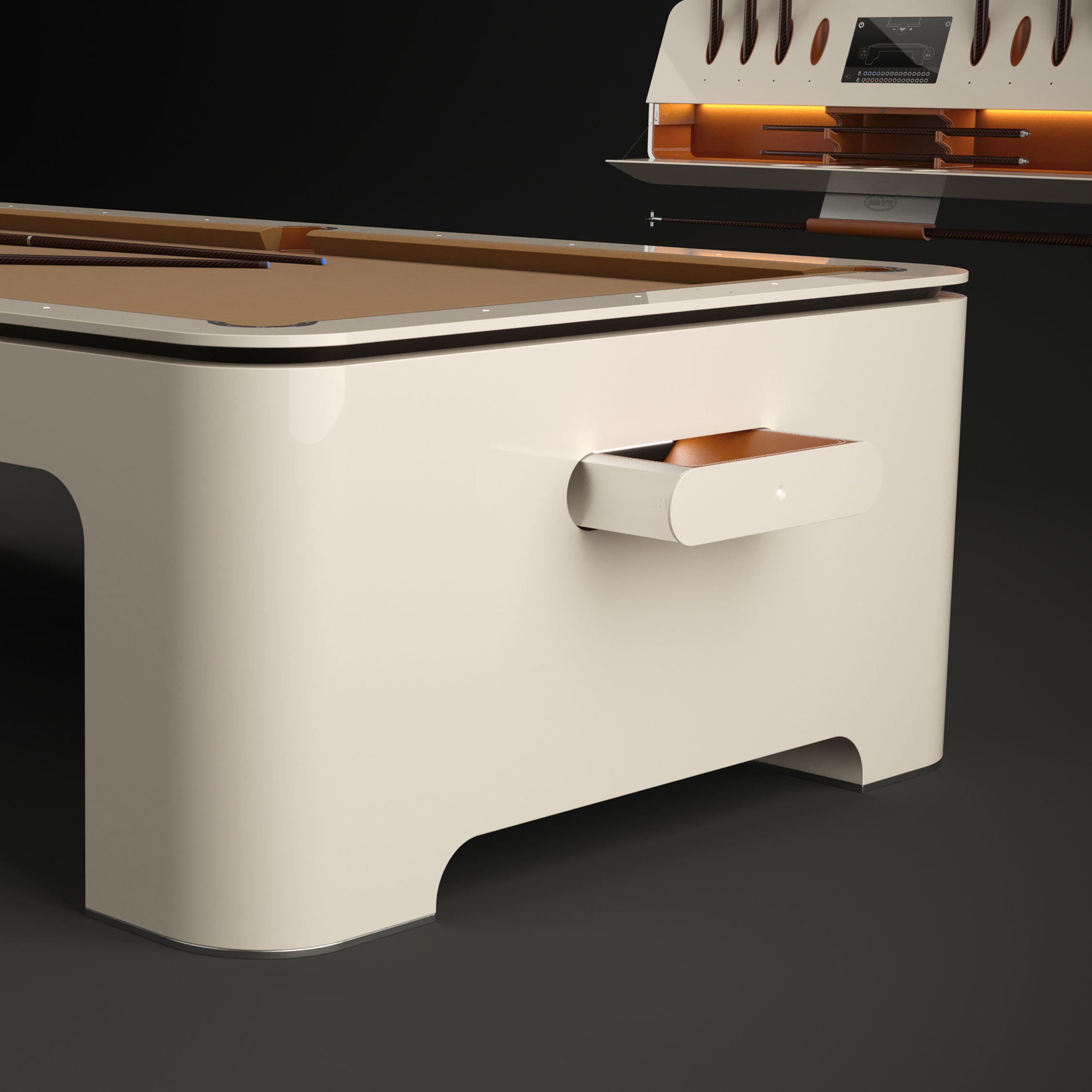 BUGATTI CARBON FIBRE LUXURY POOL TABLE CREAM & TAN