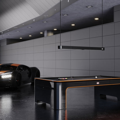 BUGATTI CARBON FIBRE LUXURY POOL TABLE BLACK CARBON & ORANGE